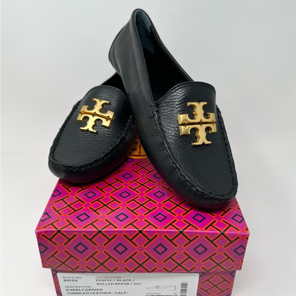 Tory Burch Everly Driver Black Leather - Picture 6 of 6